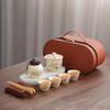 Chinese Portable Set Anti-scalding Teapot Wisteria Flower Ru Kiln Travel Kung Fu Tea Set Ceramic Household Gifts