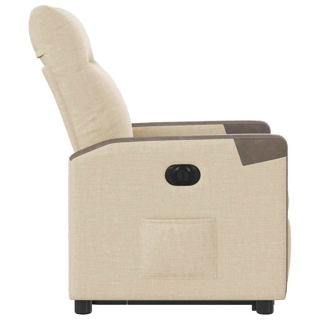 Electric Recliner Chair with Rising Assistance Cream Fabric