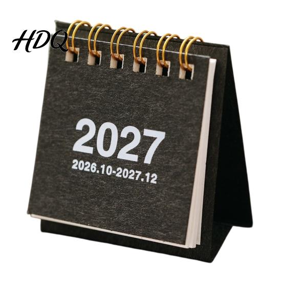 Tragbarer Desktop-Schmuck Mini-Schreibtischkalender 2026-2027 Okt 2026 bis Dez 2027 Stehender Aufklappbarer Kleiner Monatsplaner mit Dickem Papierkalender