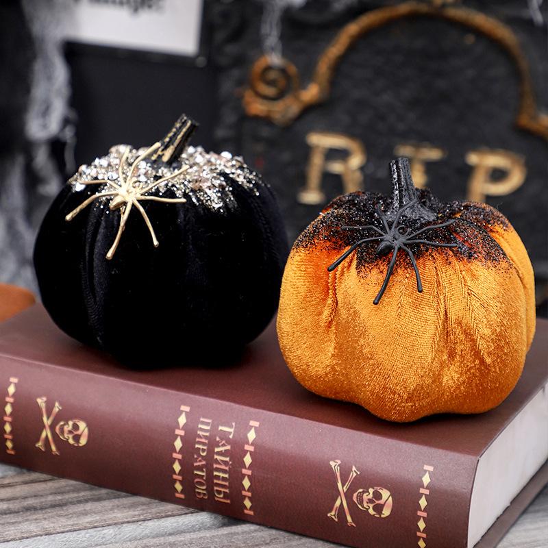 Halloween Decorations - Realistic Spider Pumpkin Figurines - Festive Gifts