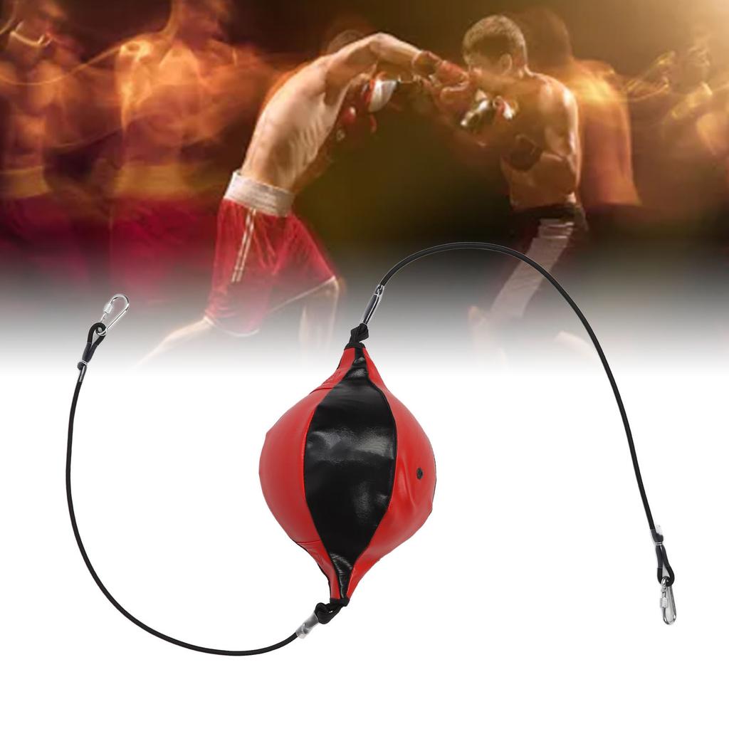 Double End Punching with Cord Inflator PU Leather Enhance Double End Speed Boxing Bag