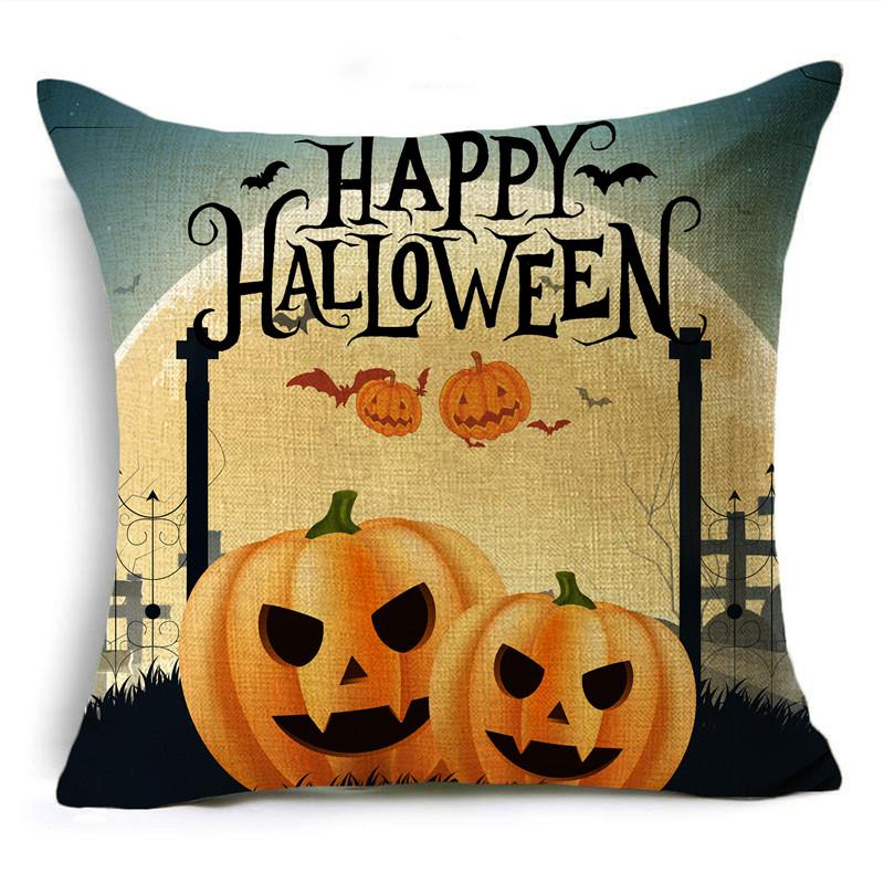 Halloween Pillow Cover Dark Moon Night Festive Atmosphere Sofa Decoration Waist Pillow Cushion Cover 40*40cm/45*45cm/50*50cm