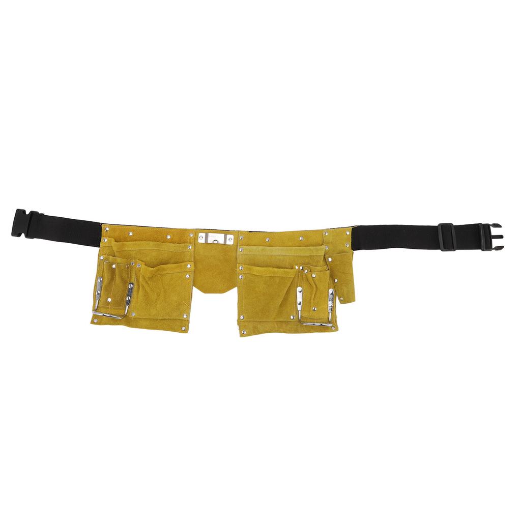Leather Tool Belt Multiple Pockets Quick Release Buckle Wearproof Portable Leather Tool Belt Apron