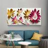 Vintage Gold Red Pink Flowers Posters Wall Art Canvas Painting Prints Pictures Living Room Interior Home Decoration