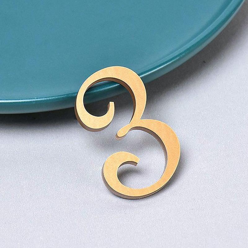 0-9 Acrylic Self Adhesive House Number Sticker Frosted Silver Gold Color Doorplate Home Door Plaque Numbers Sign New