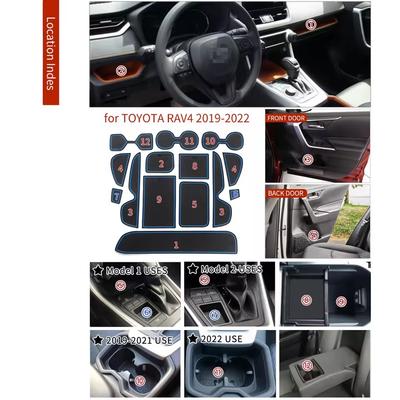 For Toyota RAV4 XA50 2019 ~ 2025 Anti-Slip Gate Slot Cup Mat Door Groove Pad Car Interior Accessories