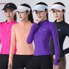 Dámské Nylonové Rychleschnoucí Poloviční Zip Dlouhý Rukáv Atletické Tričko Úzký Střih Trénink Běh Turistika Sportovní Základní Vrstva Top YM2608