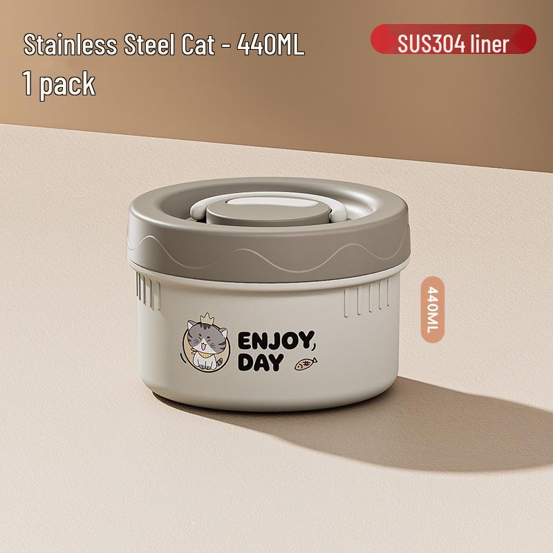 304 Stainless Steel Insulated Japanese-Style Bento Lunch Box - Microwaveable for Office Workers and Students