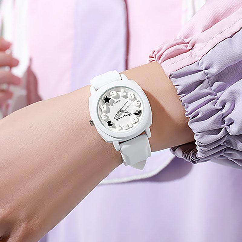 Fashion Silicone Band Women Quartz Watches Set Casual Arabic Dial Wristwatch for Girls Clock Reloj Hombre