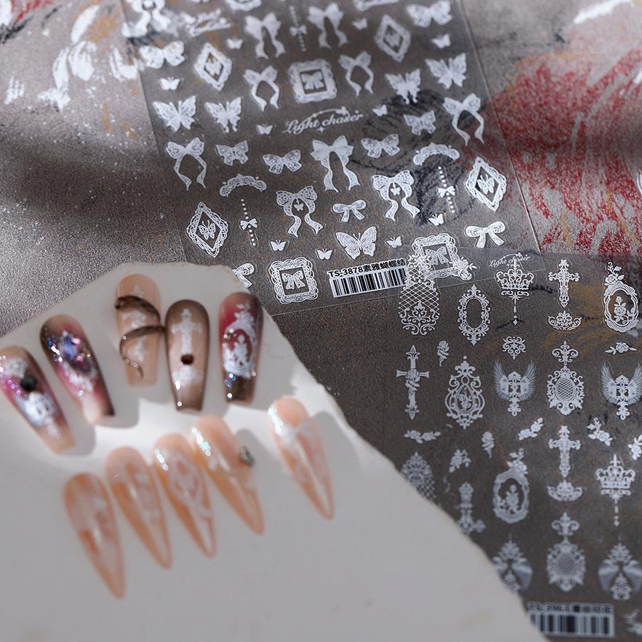 

TENSOR TS-3878 Frosted Minimalist Bow Nail Art Decals