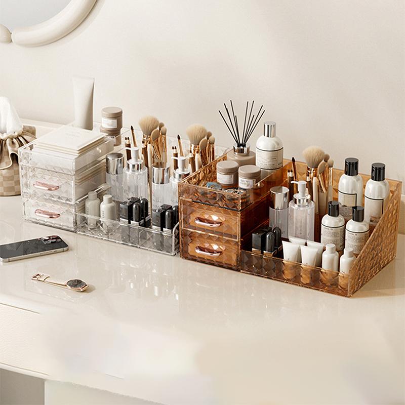 Make-up-Organizer [Große Kapazität] Kosmetik-Organizer mit transparenter Schublade - Multifunktionaler Lippenstift- & Kosmetik-Organizer