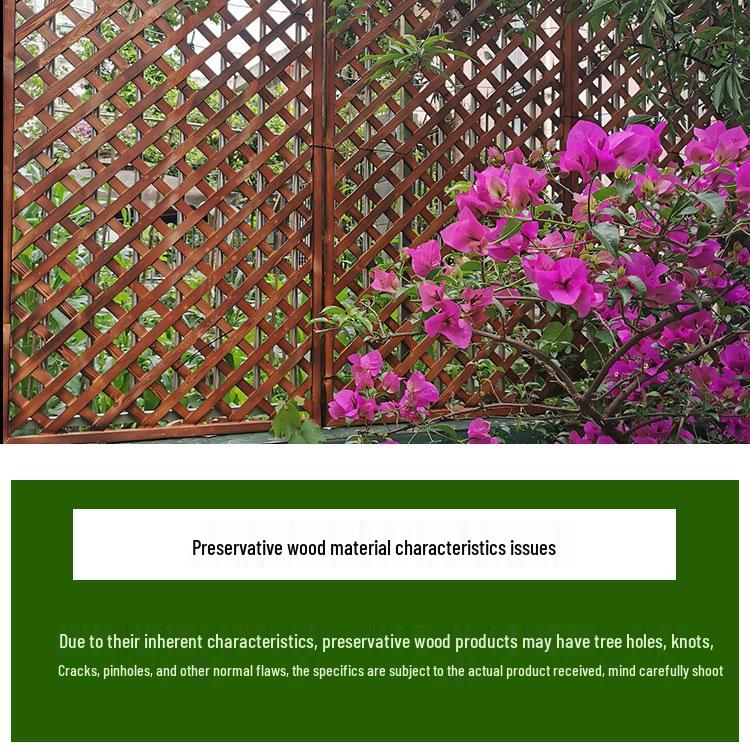 Carbonized Wood Fence and Railing Picket with Climbing Plant Stand for Outdoor Decoration