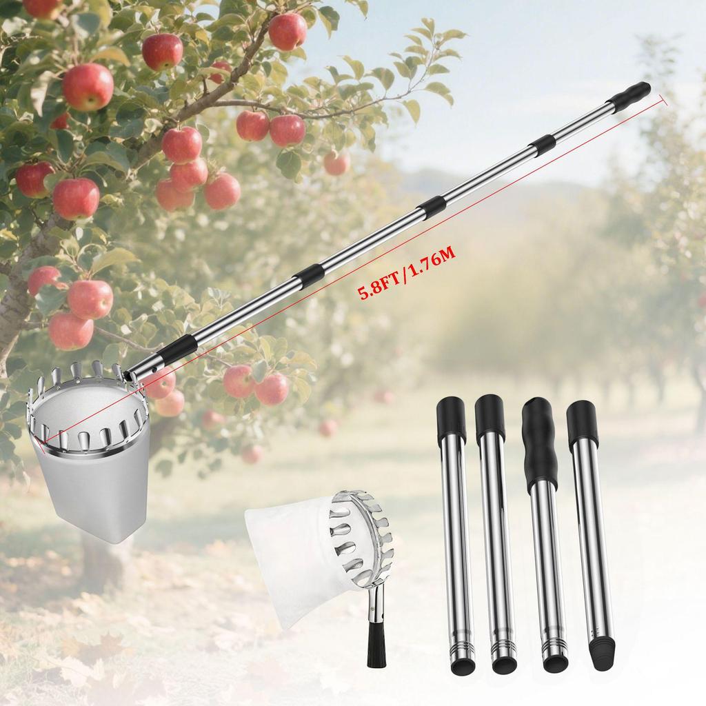 Stainless Steel High-Altitude Fruit Picking Basket Tool