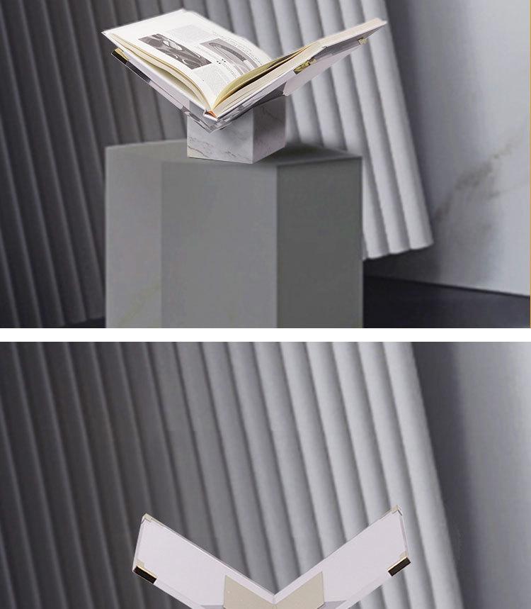 Modern Geometric Marble Bookshelf for Study Room Decorations