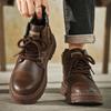 Martin Boots Men's Autumn and Winter 2024 New British Style High-top Heightening Non-slip, Waterproof and Wear-resistant Medium-top Tooling Shoes