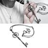 Vintage Skull Key Necklace Statement Pendant Chain Gothic Jewelry Not Easy Fade