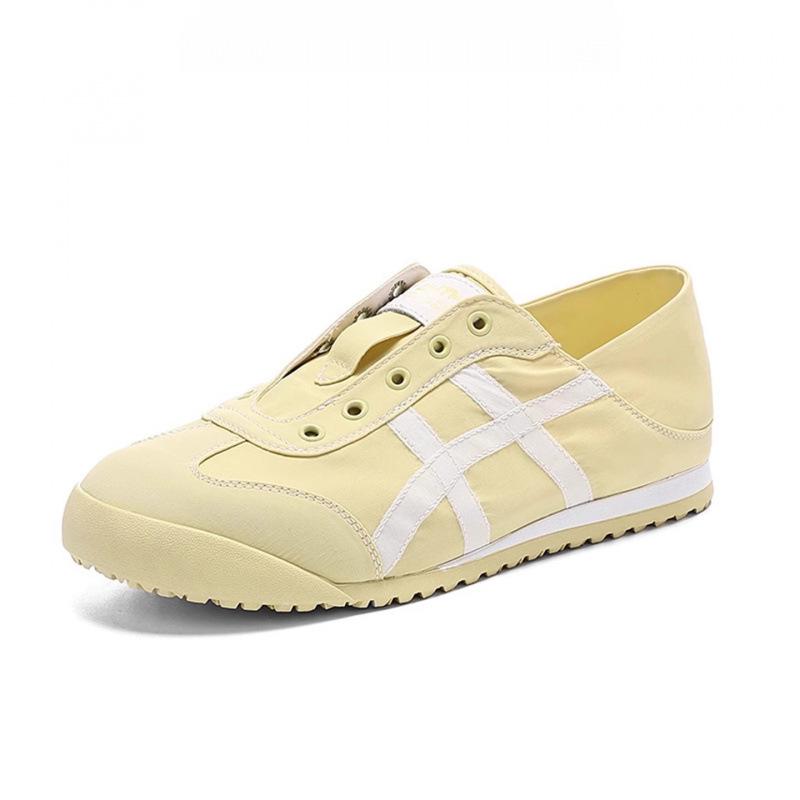 Soft leather two wear women s summer new thin breathable color matching soft bottom lazy one pedal 35 жёлтый