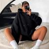 Unisex Oversized Hooded Sweatshirt With Anime Print Streetwear Style Fall Winter Casual Top