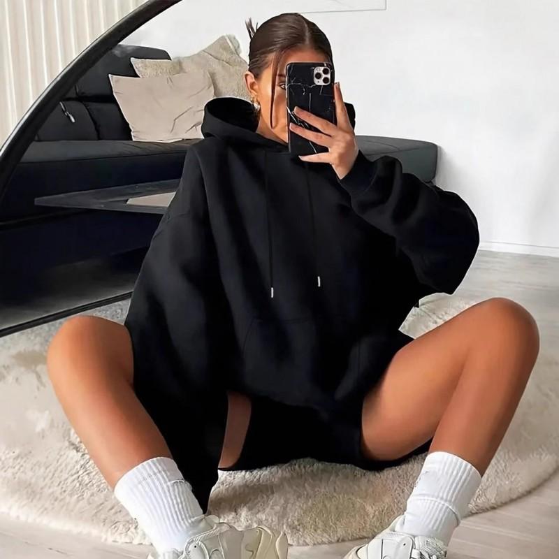 Unisex Oversized Hooded Sweatshirt With Anime Print Streetwear Loose Fit Winter Casual Top