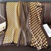 Classic Print Scarf Elegant Imitation Silk Shawl Women Windproof Head Wraps Casual Outdoor Travel Beach Towel