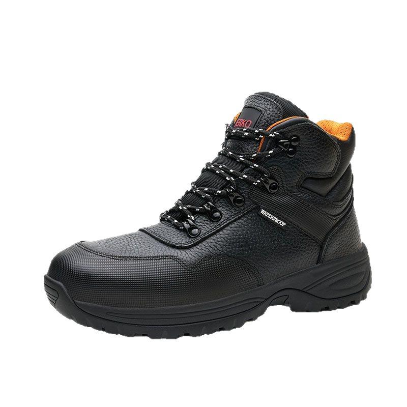 Cross-Border Waterproof Steel Toe Safety Shoes - Anti-Smash, Slip-Resistant Cowhide Work Shoes. Model 10