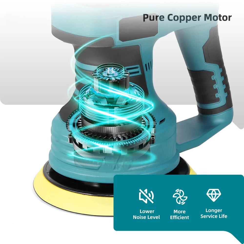 6 Inch Portable Electric Car Polisher 8 Gears Auto Polishing Wax Tool Handheld Sanding Rust Removal Machine