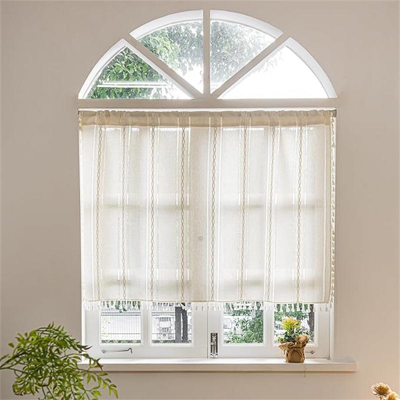 Bedrooms and Living Rooms. Home Door Curtain for Doorway, Light-filtering Privacy Curtain, Bohemian Embroidered Curtain Decoration