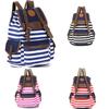 Stylish Unisex Womens Stripes Canvas Backpack With Comfortable Straps For All-day Use