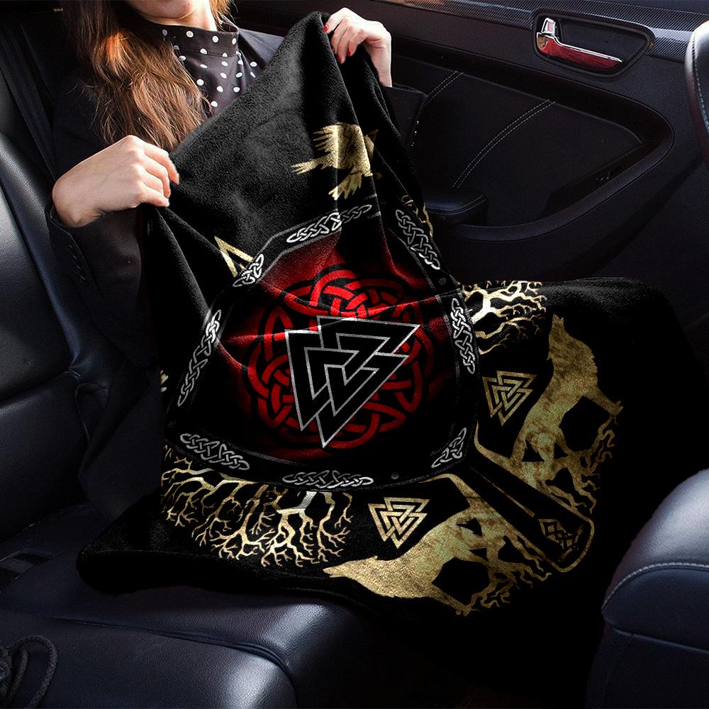 Viking Theme Printed Blanket - Perfect for Couch, Bed, Travel & Outdoor Use | Machine Washable, Cozy & Durable.
