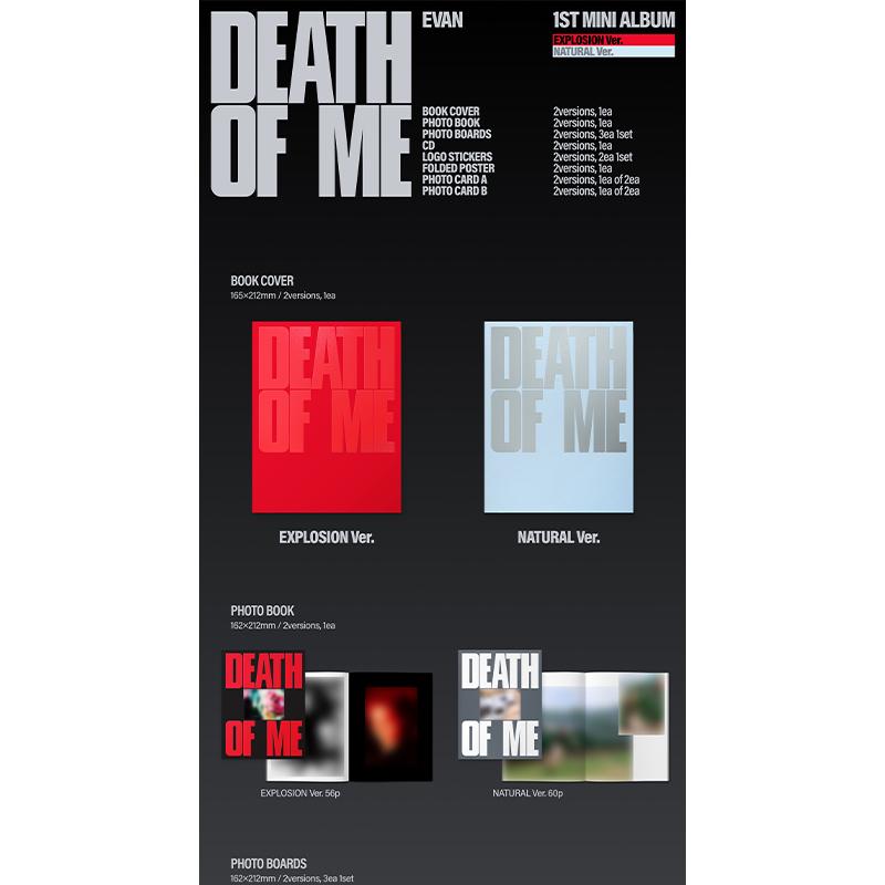 [Vorbestellung] EVAN - 1. MINI-ALBUM [Death of Me] Standard-Version. (Online-Vorteil)
