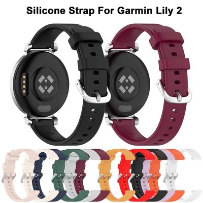 Replacement Silicone Strap Watchband Bracelet Soft Wristband for Garmin Lily 2
