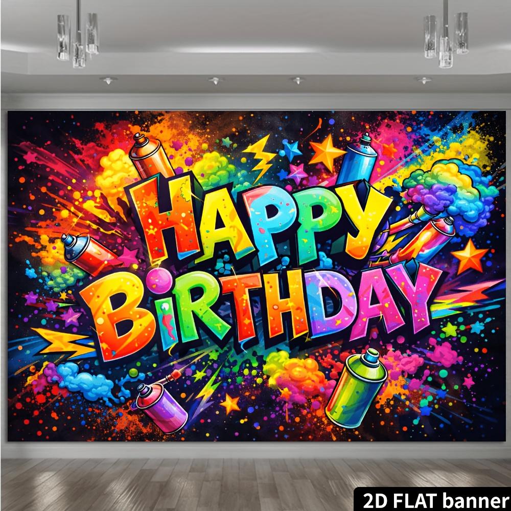 2D plane street graffiti birthday party background fabric for indoor and outdoor celebrations multi-functional wall decoration