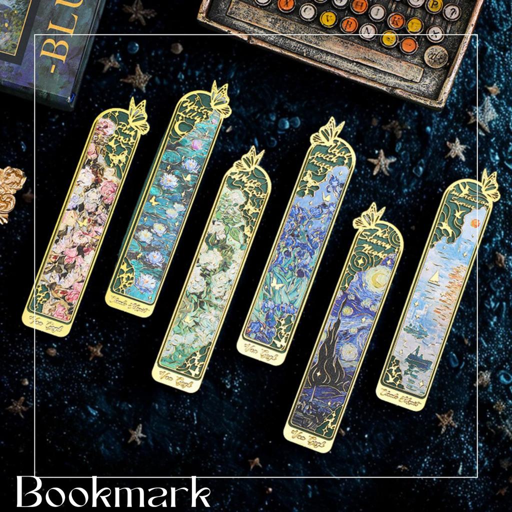 ADOSSY Metal Bookmark Painting Bookmark for Famous Painting Antique Starry Book Lover of Set, Motif, Reading, Design, Style, Stationery, Gift,