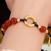 Embrace Happiness Natural Hetian Jade Agate Bracelet for Women, Summer Couple's Style, a Pair, Qixi Festival Gift for Girlfriend