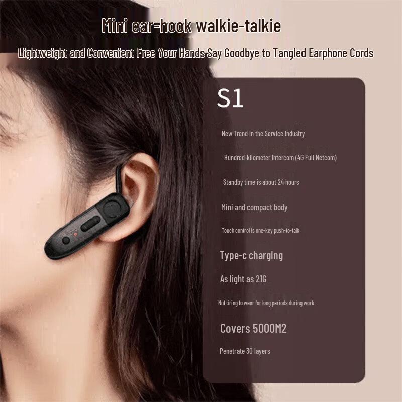 

zchat S1 Mini Ear-hook Wireless Walkie-Talkie (CN version)