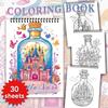Färgläggningsbok för vuxna - 30 ark Kvinnors spiralformad färgläggningsbok, 11,2 x 8,3 tum, Ritbok, Födelsedagspresent, Present till högtidsparty