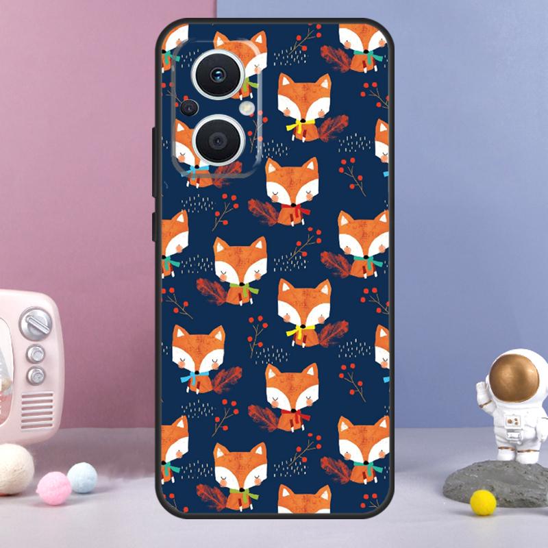 Cartoon Foxes Animal Funda For OPPO Reno 11 F 12F 13F 14F 10 12 13 14 Pro 7 8 Lite OPPO Find X9 X6 X5 X8 Pro Case