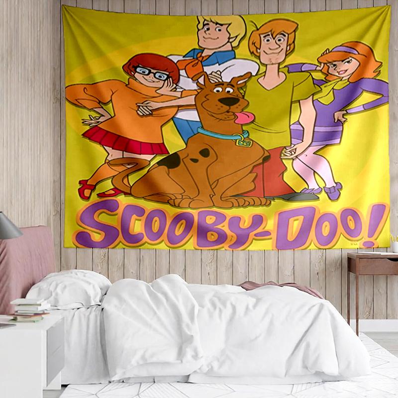 Scooby-Doo Print Tapestry, Backdrop, Easy Setup, Ideal for Bedroom, Office & Living Room, with Aesthetic Wall Hanging Decor.