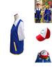 Pokemon Ash Ketchum Cosplay Kostüm Komplettset Erwachsene Jacke Handschuhe Hut Halloween Hohe Qualität Elastisches Weiches Polyestermaterial