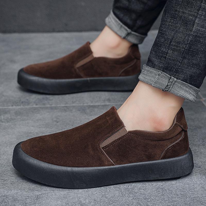 2025 autumn new men's shoes Korean version fashion Doudou shoes youth casual shoes British style single shoes loafers