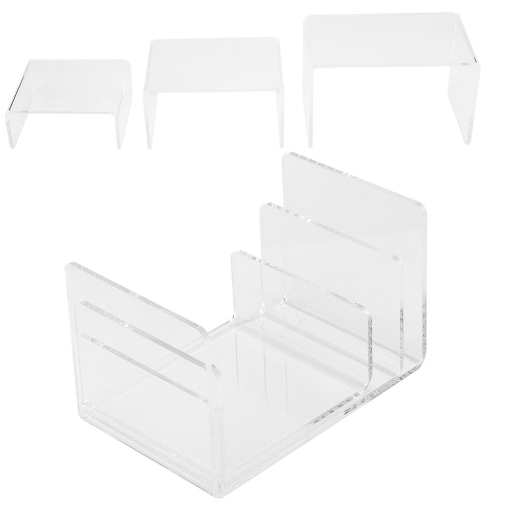3pcs   Set Acrylic Doll Toy Figure Display Riser Rack Transparent Jewelry Display Stand