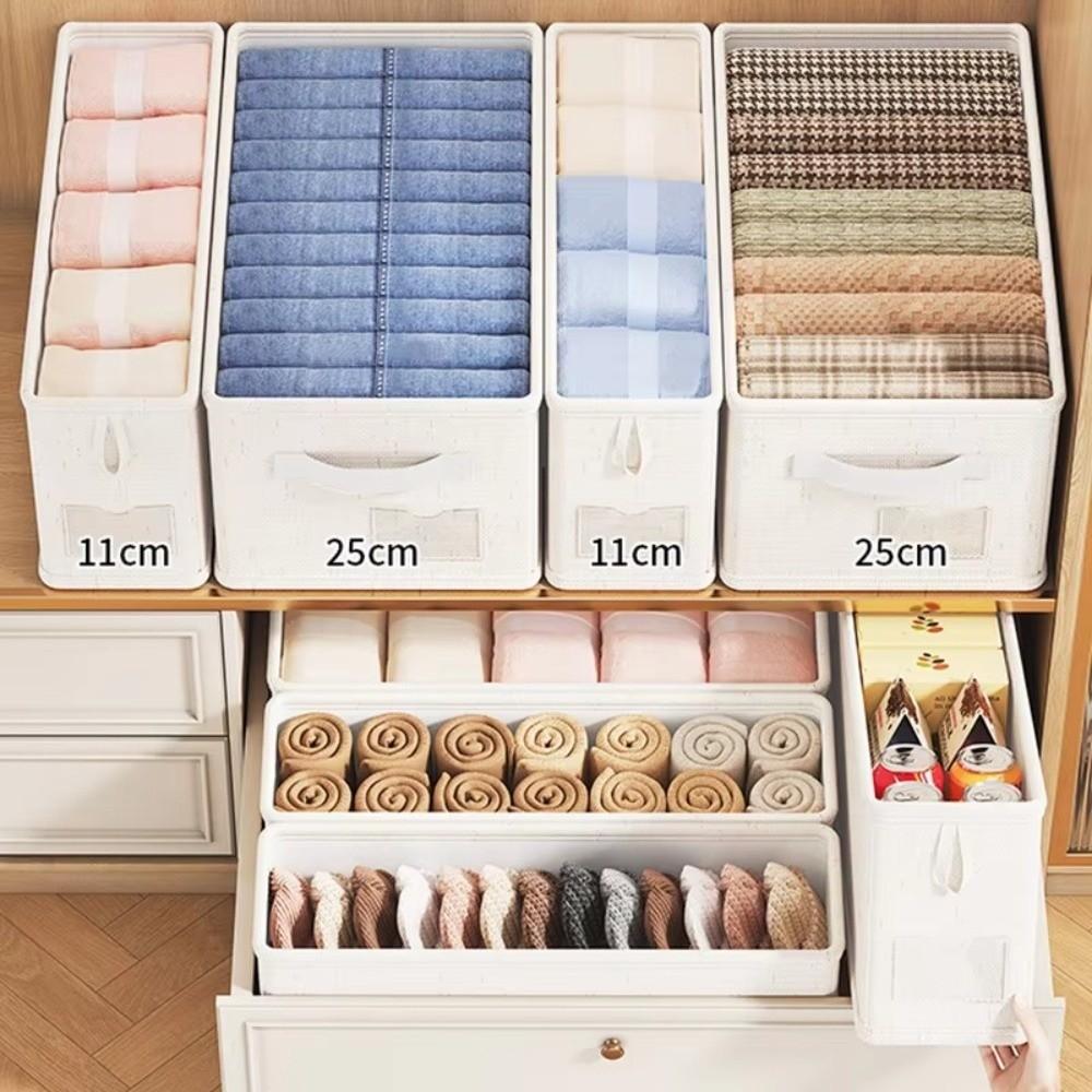 Foldable Wardrobe Organizer Box Handle Space-Saving Underwear Storage Box Narrow Design Multi-Functional Closet Storage Box
