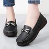Women Simple Gold Loafers Leather Driving Moccasins Comfort Flats Black Casual Slip On Plus Size Black Shoes