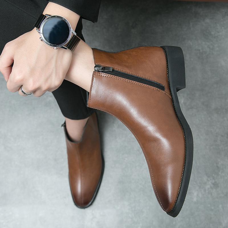 Fashion Luxury Brand Men's Low Top Shoes Men's Slip-On Chelsea Boots Fashion High Top Ankle Boots Casual Comfortable Male Walking Shoes
