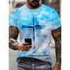 Camiseta Talla Grande para Hombre Camisetas Gráficas de Jesús Camiseta de Cuello Redondo con Estampado de Cruz para Hombre Manga Corta Camiseta de Verano para Hombre Ropa Urbana para Hombre