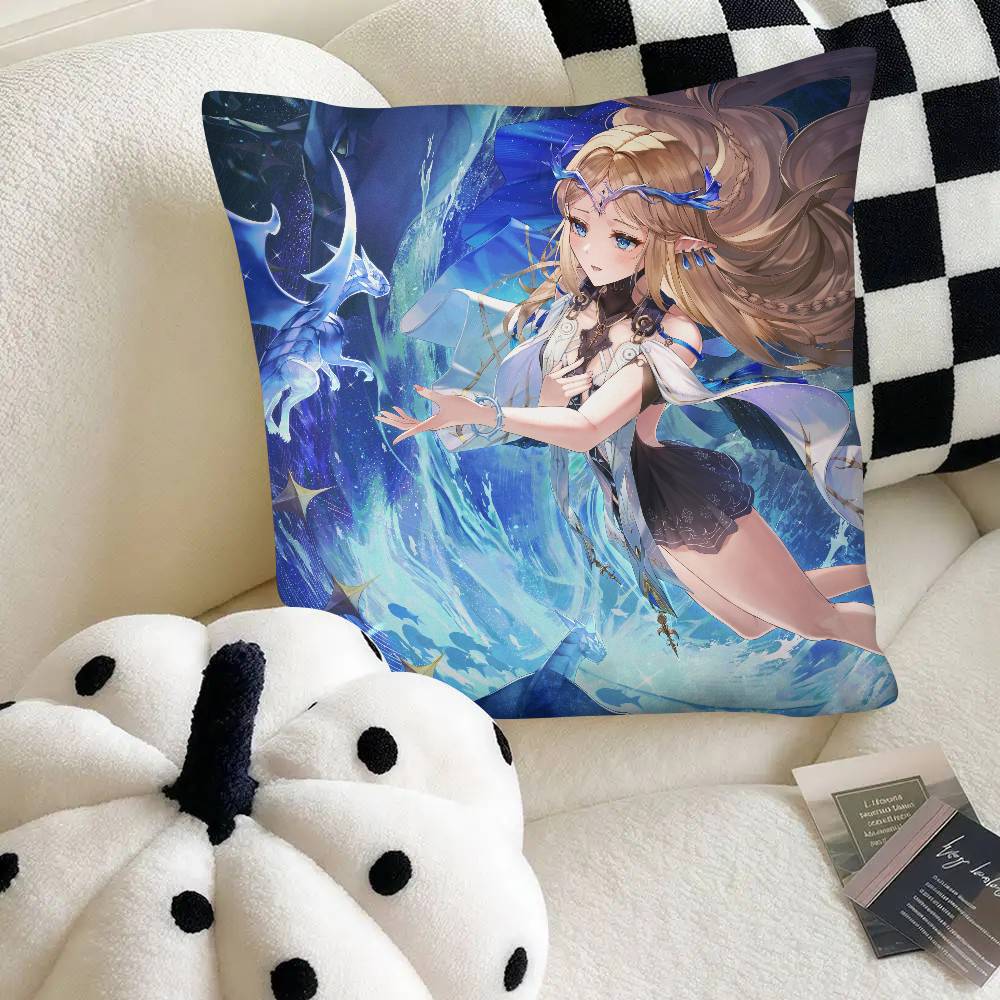 Cartethyia Anime Spiel W-Wuthering Waves Kissenbezug Mode Quadratischer Kissenbezug Schlafzimmer Sofa Zimmer Ins Dekoration Freizeit