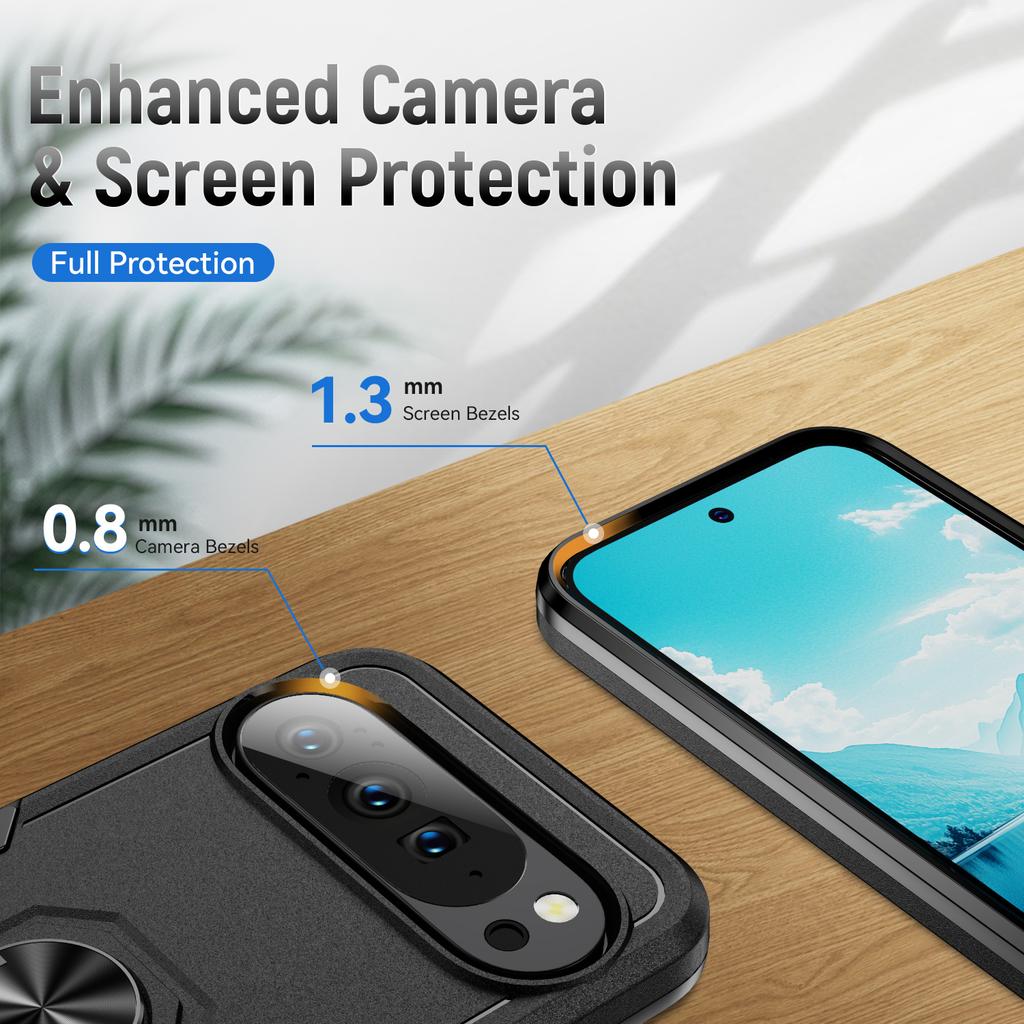 Capa Case com Suporte de Anel Magnético de Alta Resistência Militar Para Google Pixel 10 9 8 7 6 A Pro XL Robusta Fosca Híbrida à Prova de Choque Capa Defensora