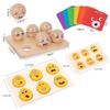 Wooden Emotion Block Ball 3D Puzzles Montessori Toys Expression Matching Games Fine Motor Training Educational Toys Board Game