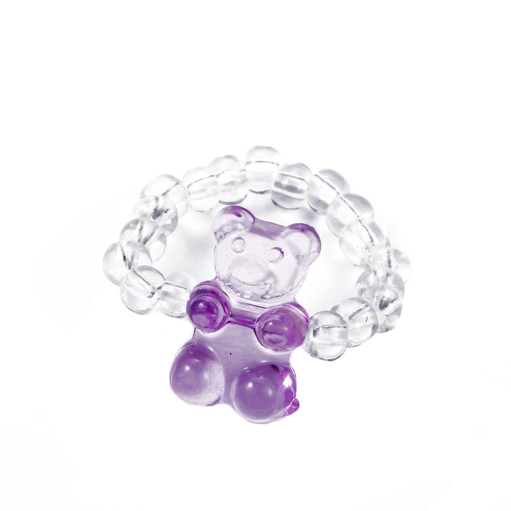 

Корейское цветное кольцо с мишкой, ins холодный ветер, милое, из смолы и жемчуга, кольцо на указательный палец, макарон, прозрачное кольцо, женское