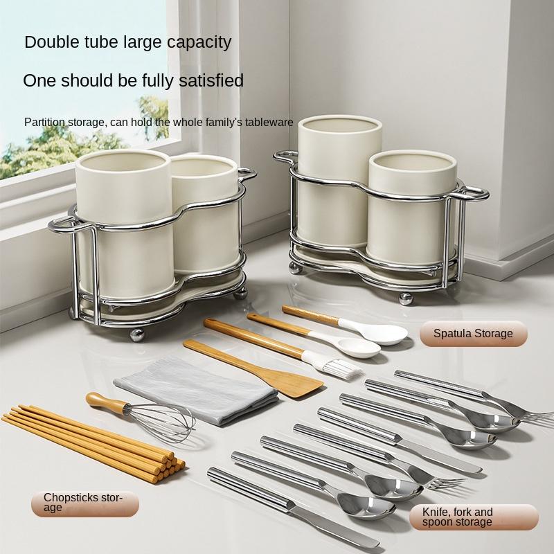 Household Utensils Storage Box Kitchen Rack for Chopsticks Drain Basket Spoon Storage Versatile Tableware Holder